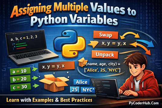 Assigning Multiple Values to Python Variables in Python with examples