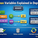 Python variables explained in depth showing variable assignment and memory reference concept
