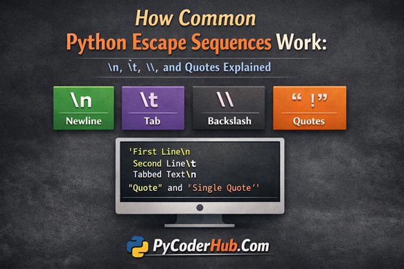 How Common Python Escape Sequences Work: \n, \t, \, and Quotes Explained