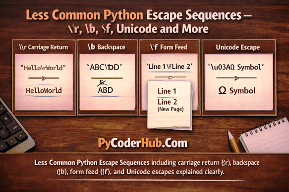 Less Common Python Escape Sequences: \r, \b, \f, Unicode and More