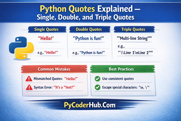 Python Quotes Explained – Single, Double, and Triple Quotes with Best Practices