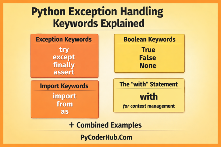 Python Exception Handling Keywords Explained (With Boolean and Import Examples)