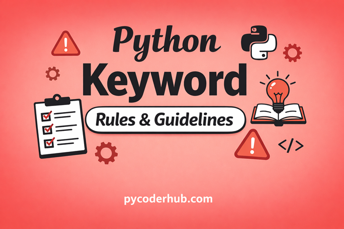Python keyword rules and guidelines explaining how reserved and soft keywords should be used correctly in Python programming