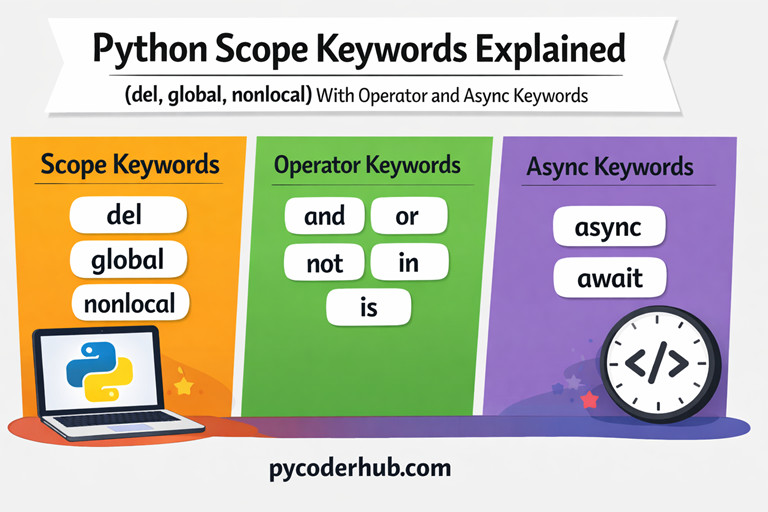 Python Scope Keywords Explained (del, global, nonlocal) With Operator and Async Keywords Examples
