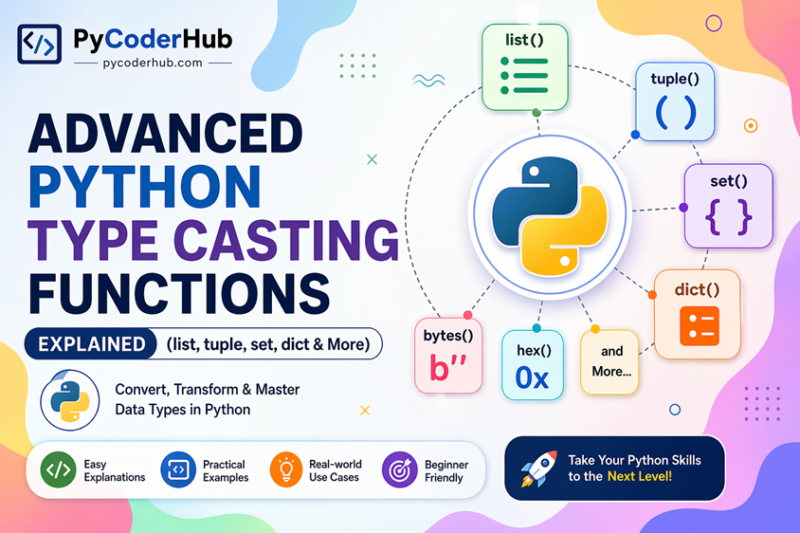 Advanced Python Type Casting Functions Explained (list, tuple, set, dict & More)