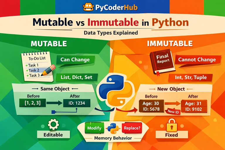 mutable vs immutable in python explained with examples and memory behavior