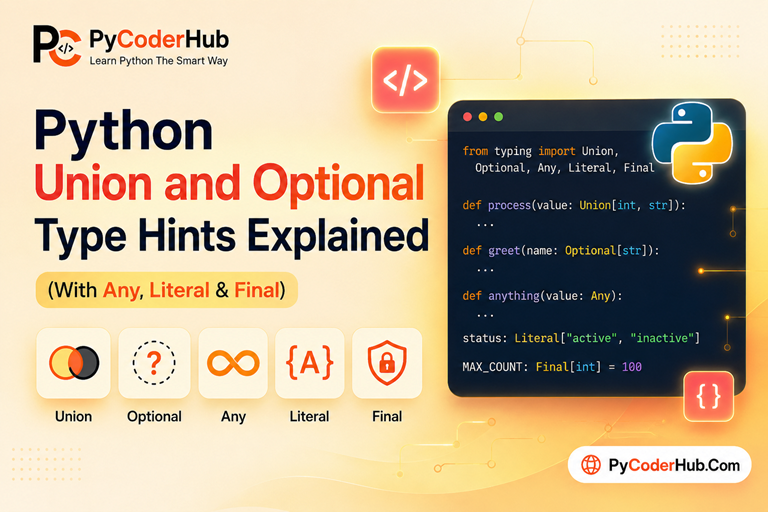 Python Union and Optional Type Hints Explained (With Any, Literal & Final)