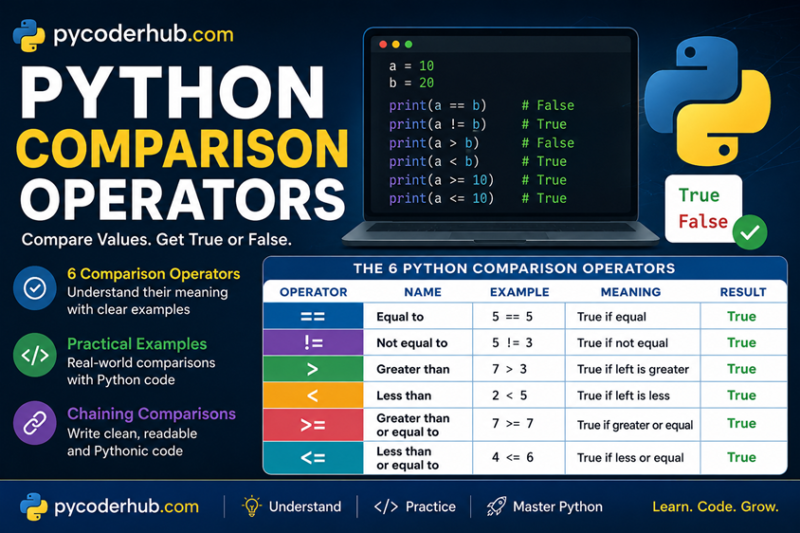 Python Comparison Operators Explained: Complete Guide with Examples